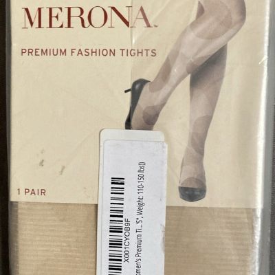 Merona Women's Fashion Tights Opaque Nude Horizontal Stripes Size Small / Medium